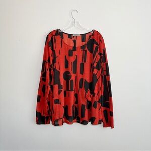 Chalet et ceci Gizel Top in Cayenne Print XL